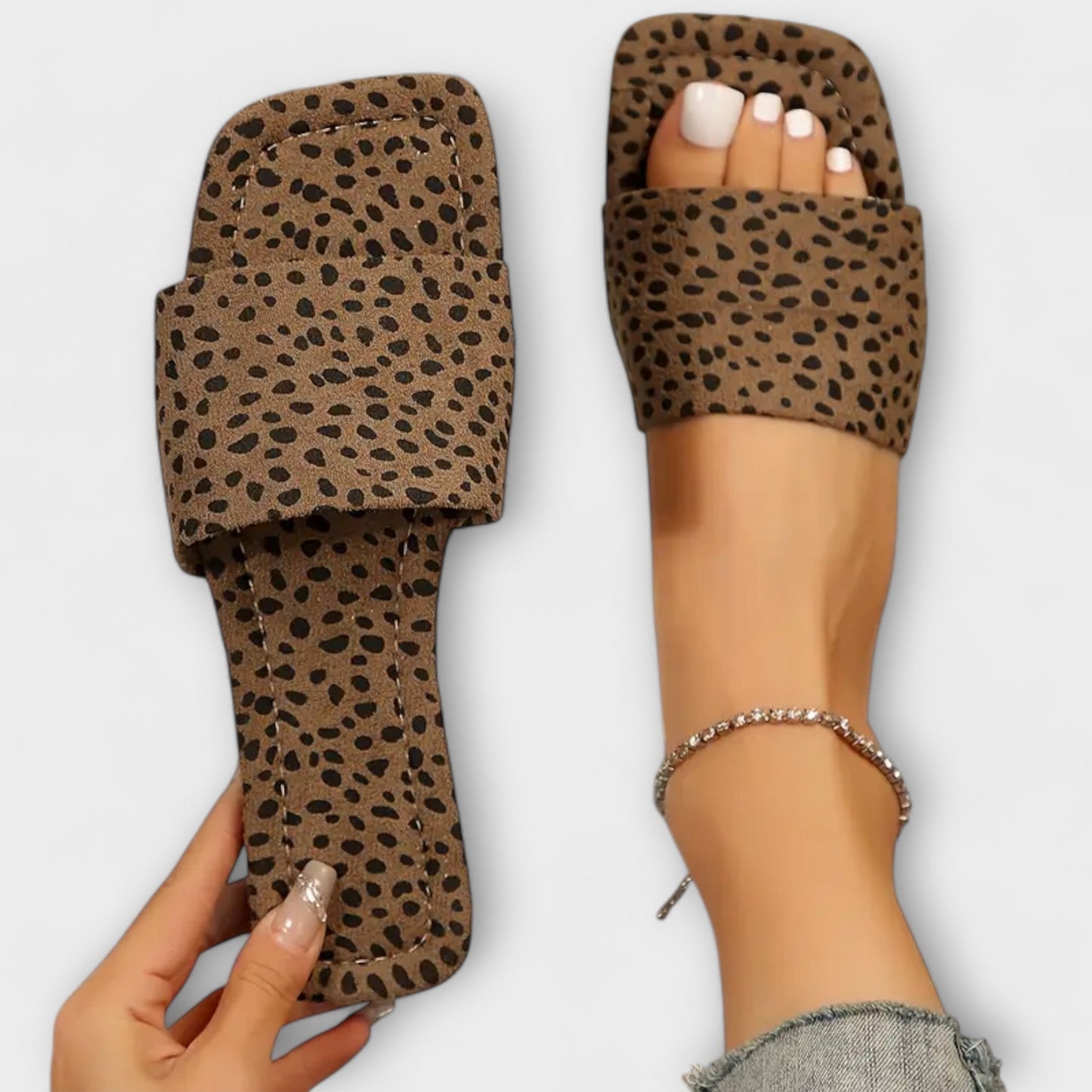 Mocasines planos con estampado de leopardo