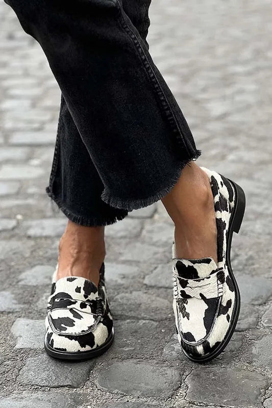 Veerle - Mocasines con estampado de vaca