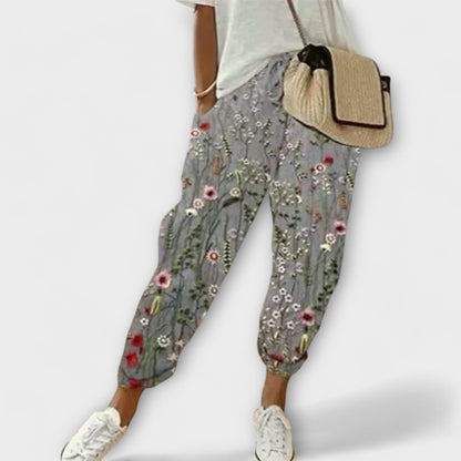 Burga - Pantalones cómodos de algodón y lino