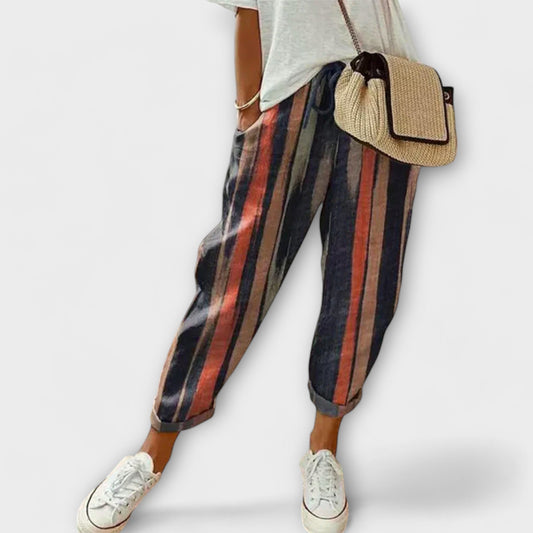 Burga - Pantalones cómodos de algodón y lino