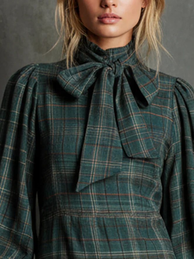 Celeste – Vestido a cuadros