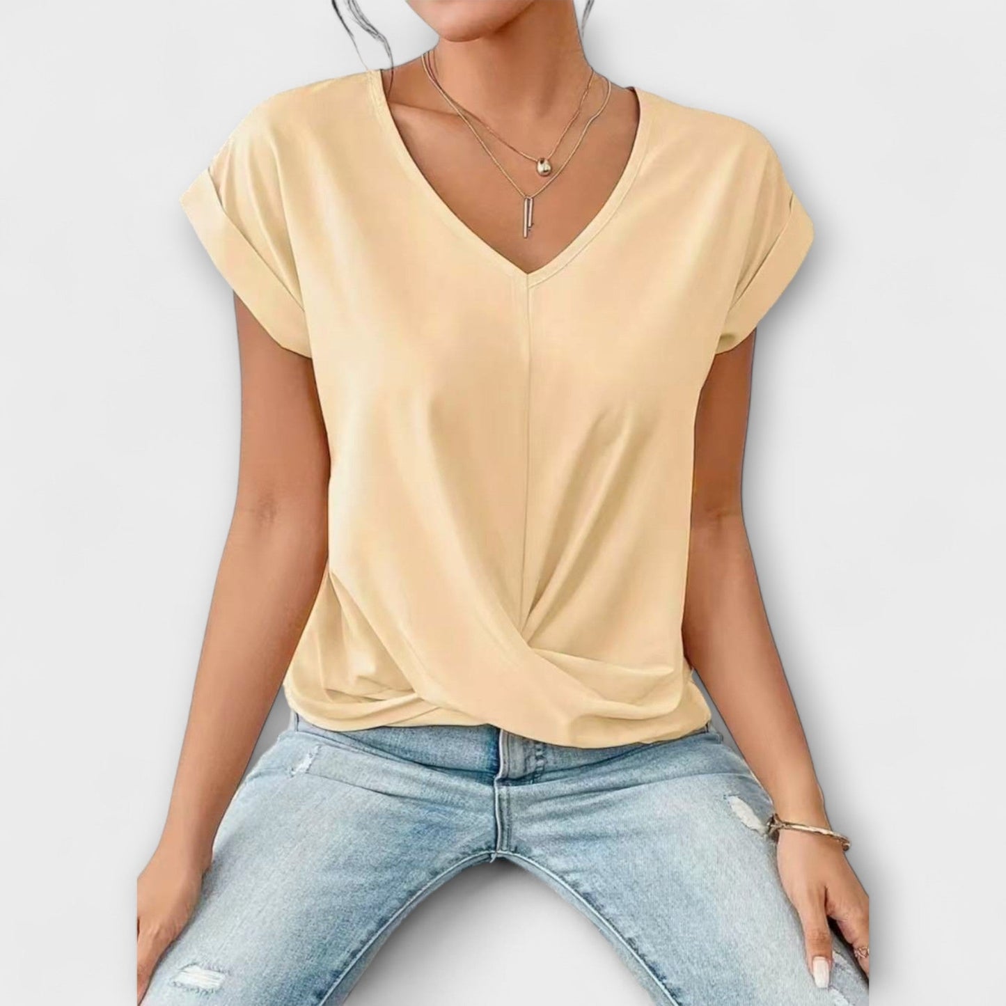 Eloise - Top de escote en V con detalle de botón